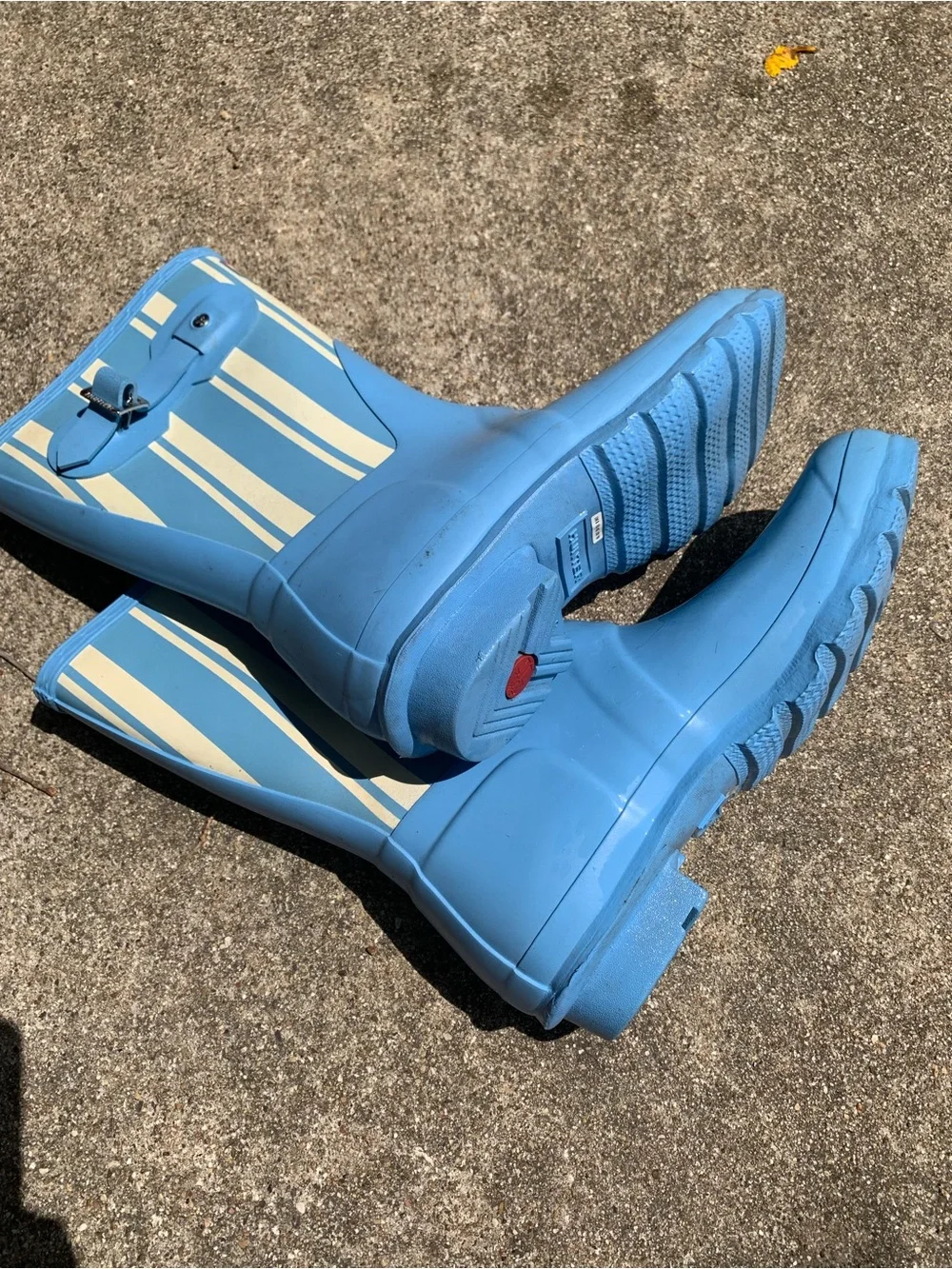 Hunter Blue and Cream Forget Me Not Striped Garden Boots